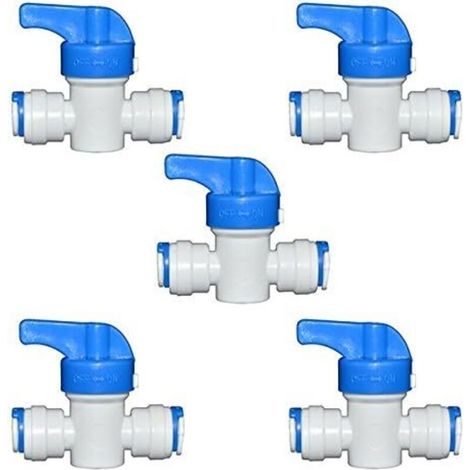BESTOMZ 5pcs Raccord Vanne D'arret Robinet 1/4 Pouce OD Tuyau Connecteur