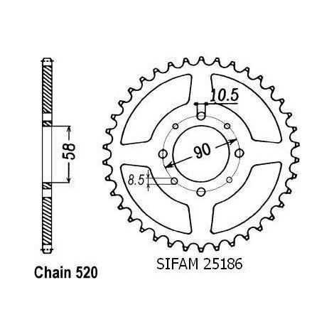 Couronne Honda - 520 - 45 Dents - Similaire JTR273