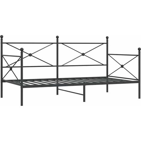 Maison Exclusive - Diván sin colchón acero negro 100x190 cm