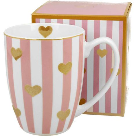 Mug classique rose en forme de cœur 360 ml (1/4)