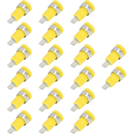 20 Stück Bananenstecker 4 mm, starke Verbindungen, korrosionsbeständig, gute Leistung, elektrisches Prüfzubehör, gelb (1/5)