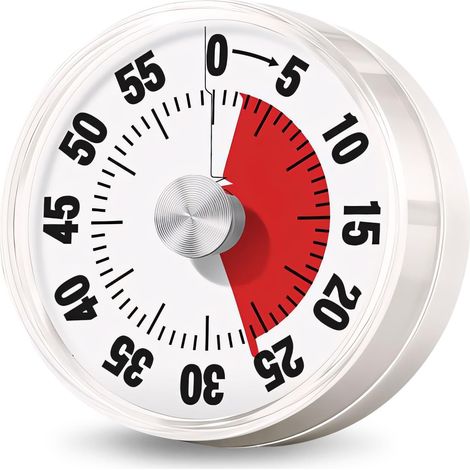 Temporizador visual para niños, cronómetro de 60 minutos y temporizador de cuenta regresiva, herramienta silenciosa de gestión del tiempo para niños y adultos con recordatorio de batería baja, tempori (1/4)