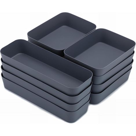Schubladen Organizer Schubladentrenner Kunststoff Büro 10pcs-grau (1/5)