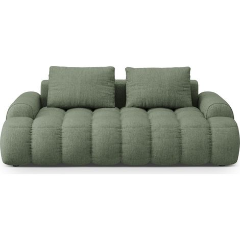 Canapé 3 places en tissu structurel vert olive foncé (1/5)