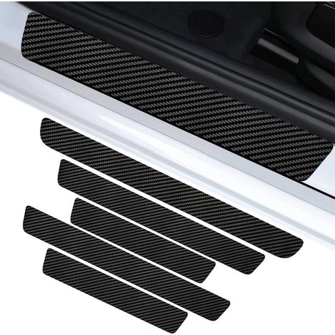 Protecteur de Seuil de Porte,5 Pcs Fibre Carbone Bande de Protection de Pare-Chocs ArrièRe Film,Anti-Rayures Voiture Universelle (1/5)