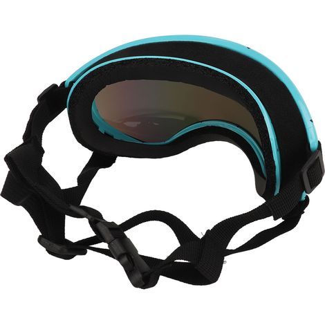 Lunettes de soleil pour chien, verres en polycarbonate, coupe-vent, protection UV, style tendance, avec sangle ajustable et verres rouges. (1/5)