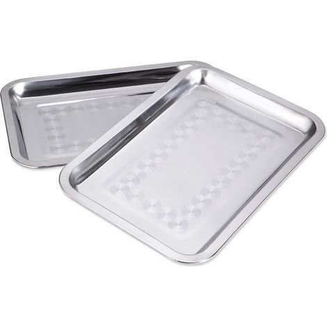 2 pièces en acier inoxydable : bol, assiette à fruits, assiette à petit-déjeuner, assiette à griller (1/5)