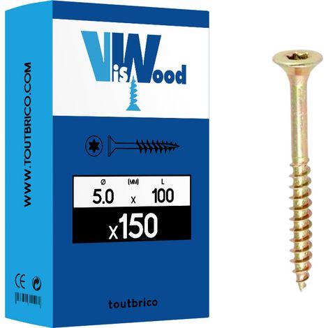 150 vis agglo 5x100/60mm fraisée Tx zingué Viswood