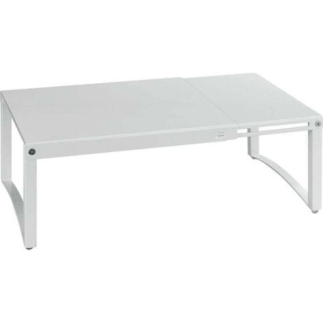 Etagère télescopique à poser, Etagère cuisine, Extensible de 30 à 54 cm, Pieds antiglisse anti rayures, Jusqu'à 10 kg, Fer, L30-54xH15 cm, Blanc