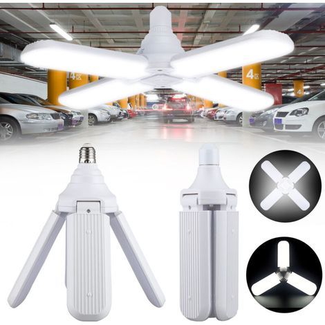 Éclairage de garage LED 50 W, 4 têtes LED pliables Trilright, éclairage de plafond de garage, 3 200 lm, 6 500 K, blanc, éclairage d'atelier, ampoules LED déformables pour garage, éclairage d'atelier p (1/5)