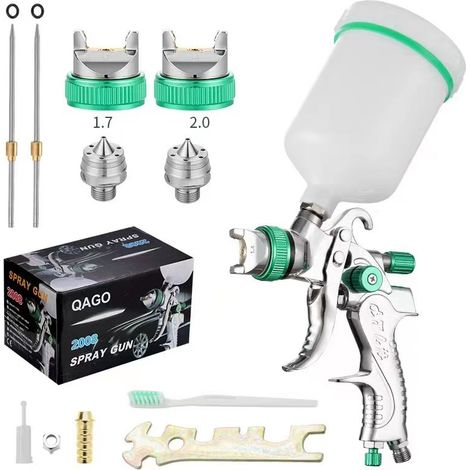 ZOLGINAH Professionnel Pistolet à Peinture Haute Pression Kit Pistolet à Pulvérisation d'Air Pistolet a Peinture Pneumatique à Alimentation par Gravité HVLP 600CC 1.4MM/1.7MM/2.0MM 3 Taille Buses DiyA (1/5)