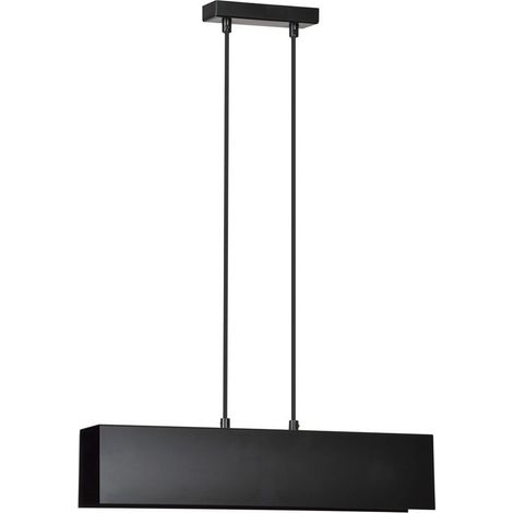 Lampada a Sospensione Gentor, Acciaio verniciato a polvere, Nero, 48x100x6 cm (1/4)