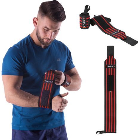 Set di fasce da polso rosse, 2 pezzi - Supporto per il sollevamento pesi (1/5)