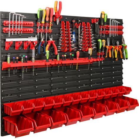 Panneau d'outils d'atelier 117 x 78 cm + 23 cuvettes (1/5)