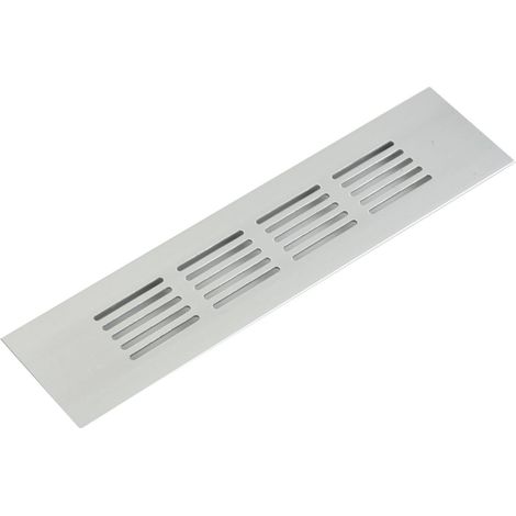 Grille de ventilation rectangulaire en alliage d'aluminium pour armoires, armoires à chaussures, armoires d'ordinateur, portes de salle de bain (50 x 200 mm) (1/4)