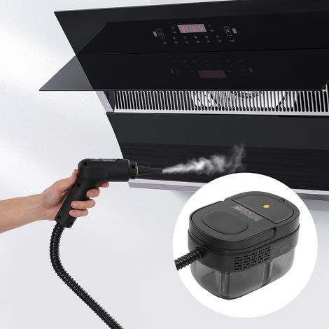 Handdampfreiniger, Schwarz tragbarer Mehrzweck-Dampfreiniger mit Griffsteuerung, Druckdampfreiniger mit verschiedenen Düsen (1/5)