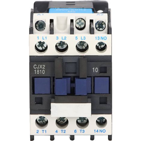 Contacteur AC 220V 18A Normalement Ouvert Contact Argent Alliage Vis M5 CJX2-1810 (1/5)