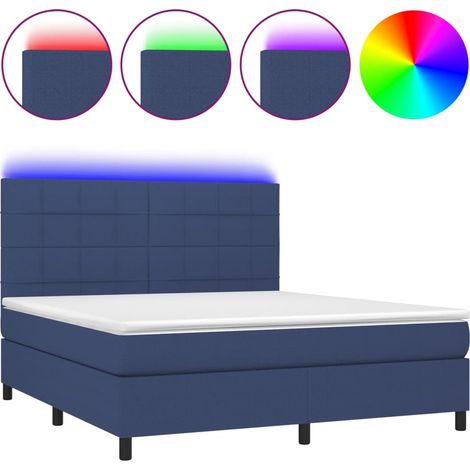 Maison Exclusive - Boxspringbett mit Matratze & LED Blau 160x200