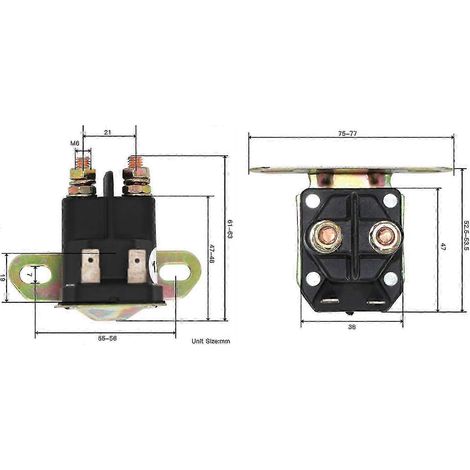 Anlasserrelais GY22476, passend für John Deere 102, 105, 107, L100, L105, L108, LA100, LA105, LA110, LA115, LT150, LT155, LT160, EZ ZTrak, Z225, Z345, Z4 Edition