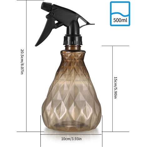2 Stück 500 ml Sprühflaschen, leer, nachfüllbar, leere Kunststoff-Wasserflaschen, Sprühflasche, Sprühflasche für Pflanzen, Garten, Reinigung