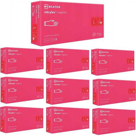 Guanti in nitrile 100 pz. 9-L Nitrylex Magenta - 10 pz.