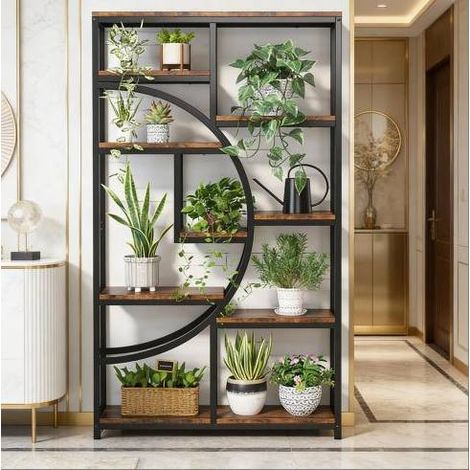 Libreria a giorno 9 vani design geometrico 95 x 30 x 175 cm metallo e legno (1/5)