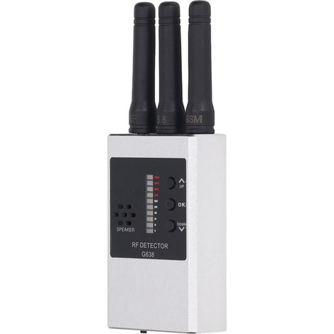 Détecteur multifonctionnel : scanner de signaux RF, objectif d'appareil photo, testeur de champ magnétique et de traceur GPS, batterie intégrée. (1/5)