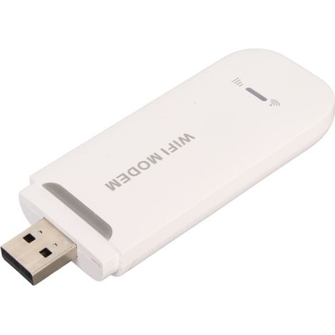 Routeur WiFi 4G 150 Mbps, emplacement pour carte SIM, partage possible jusqu'à 10 utilisateurs, modem WiFi USB 4G LTE portable pour bureau, voyage et maison (blanc).