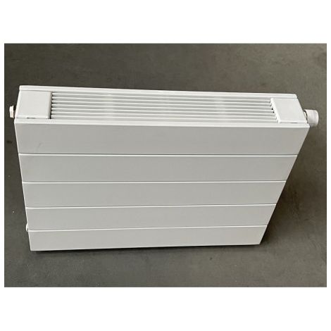 Radiateur eau-chaude 550W horizontal L.500mm H.358mm blanc panneau double raccord central VONARIS FINIMETAL VHV-M22-358-500 (1/5)
