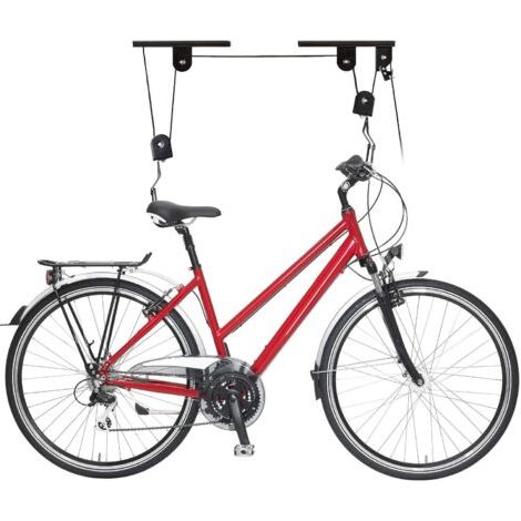 Ascenseur de vélo, jusqu'à 30 kg, Hauteur Max. du Plafond 4 m, Stockage Bicyclette, Garage, Cave, Noir Mixte Adulte, 1 élément (1/5)
