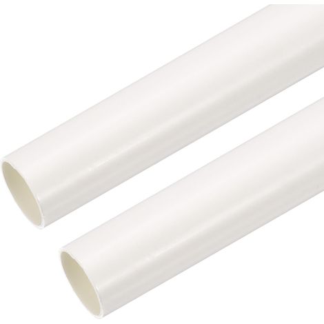 Tuyau Conduit PVC 1.3m/51" Longueur 20mm OD Gaine Câble Tube Droit Blanc Pour Installation Câblage Électrique Pack de 2 (1/5)