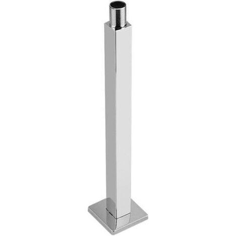 Bras d'extension de douche de plafond carré chromé de 30 cm à fixation murale pour pommeau de douche de salle de bain (1/4)