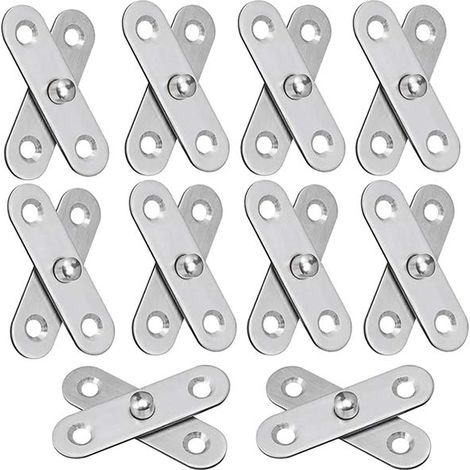 Jiajia AI, Lot de 10 charnières de porte pivotantes à, acier inoxydable pour jardin, terrasse et extérieur