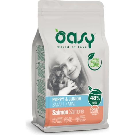 OASY Dry dog oap puppy small mini salmone 800gr