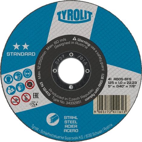 Disco corte abombado acero ø230 x 3,0 x 22,23 mm a30-s-bf