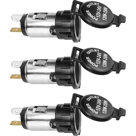 3-teilige Zigarettenanzünderbuchse, Zigarettenanzünderstecker (weiblich), 12V/24V Zigarettenanzünder-Mehrfachsteckdose, für Motorräder, Boote und Autos (1/5)