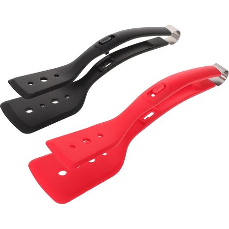 Confezione da 2 pinze da cucina in silicone - Per cucinare e grigliare - possono tenere bistecche, pesce, uova, ecc. - antiscivolo e resistenti al calore. Utensili da cucina (1/5)