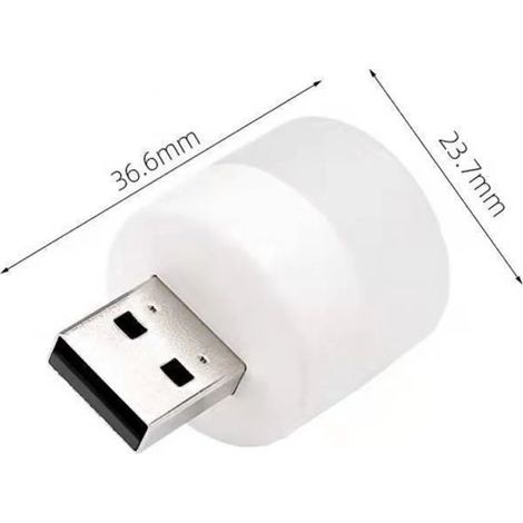 USB-Nachtlicht Mini-LED-Nachtlicht USB-Steckdosenleuchte Powerbank USB-Ladegerät Buchlampe Kleine runde Leselampe zum Augenschutz 1 Stück (Warmlicht)