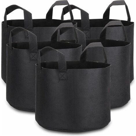 Five Space Sacs à Plantes, Lot de 5 Sac de Culture en Non Tissé Sac de Plantation Sac de Jardin,avec Poignée, Pot Jardinage, Sac Pomme de Terre, Sac Vegetaux Jardin, Sac de Jardin (5 gallons) (1/4)
