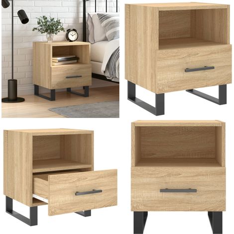 Nachttisch Sonoma-Eiche 40x35x47,5 cm Holzwerkstoff - Holz Nachttisch - Holzwerkstoff Nachttisch (1/5)