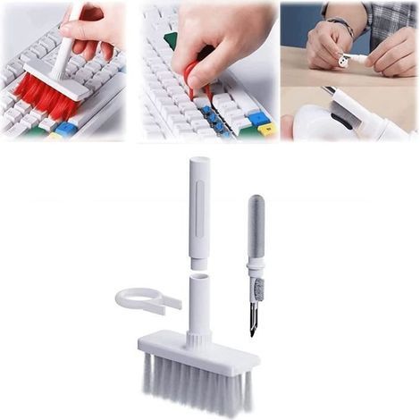 Kit di pulizia per tastiera 5 in 1, pulitore multifunzionale per auricolari con spazzola morbida, penna per la pulizia della tastiera A209 (1/4)