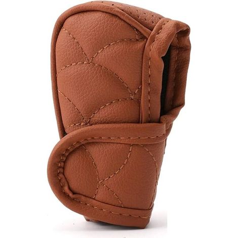 Housse de pommeau de levier de vitesse (marron), housse de protection respirante en cuir PU pour pommeau de levier de vitesse C (1/5)