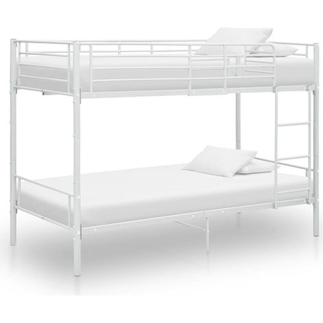 Cama litera de metal blanca 90x200 cm (1/5)