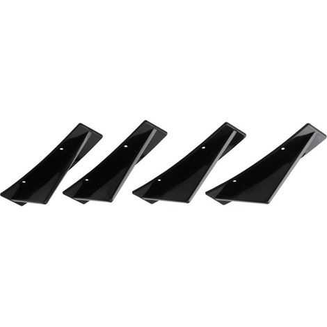 Lot de 4 ailerons requin bouclier arrière courbés noirs en ABS pour voiture, diffuseur spoiler tuning auto (1/5)