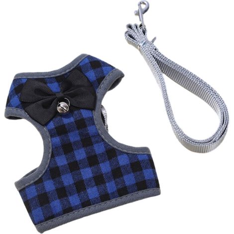 2 pièces harnais et laisse pour petits chiens et chats, harnais anti-traction en nylon maille douce, taille S/M/L, usage intérieur et extérieur (1/5)