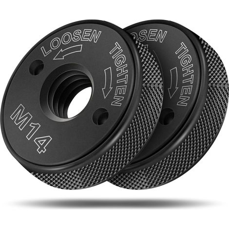 SDS Clic M14 Schnellspannmutter, für alle Winkelschleifer von AEG, Black & Decker, Dewalt, Flex, Hitachi, Metabo, Makita etc. (2x Spannmutter), schwarz (1/5)