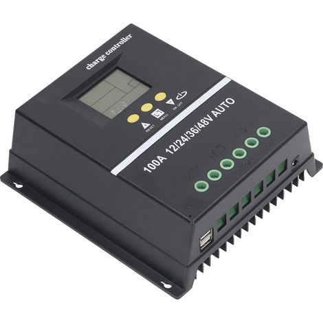 Contrôleur de Charge Solaire MPPT 100 A, Écran LCD, 7 Modes de Fonctionnement, 12 V 24 V 36 V 48 V, pour Batteries Inondées au Gel Écran LCD, 7 modes pour batteries Gel, compatible systèmes 12/24/36/ (1/5)
