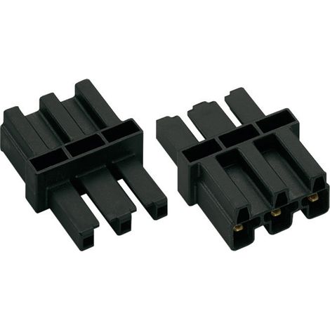 WAGO  Netz-Zwischenkupplung Netz-Stecker - Netz-Buchse Gesamtpolzahl: 2 + PE Schwarz  1 St.