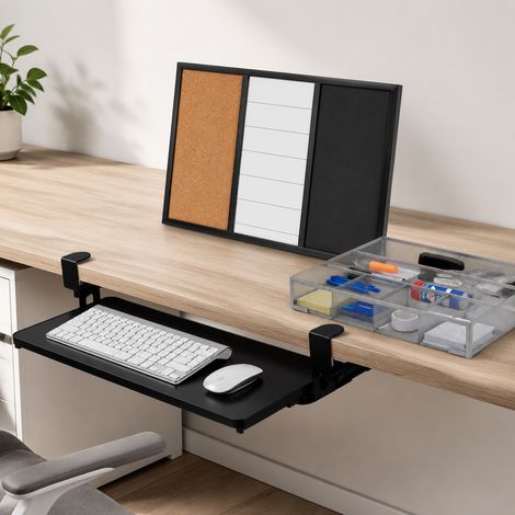 Ensemble de bureau pour le teletravail 3 pieces tableau daffichage 3 en 1 organiseur de bureau en metal et support pour clavier 227000258 (1/5)