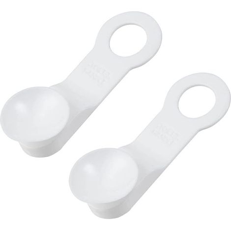 Paquet de 2 lève siège de Toilette poignée de Levage de Couvercle de Salle de Bain Couverture réutilisable Universelle Support de Levage TPR hôtel Amovible, Blanc (1/5)